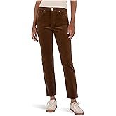 KUT from The Kloth Womens Rachael Corduroy High-Rise Fab Ab Mom Regular Hem-Long in Whiskey