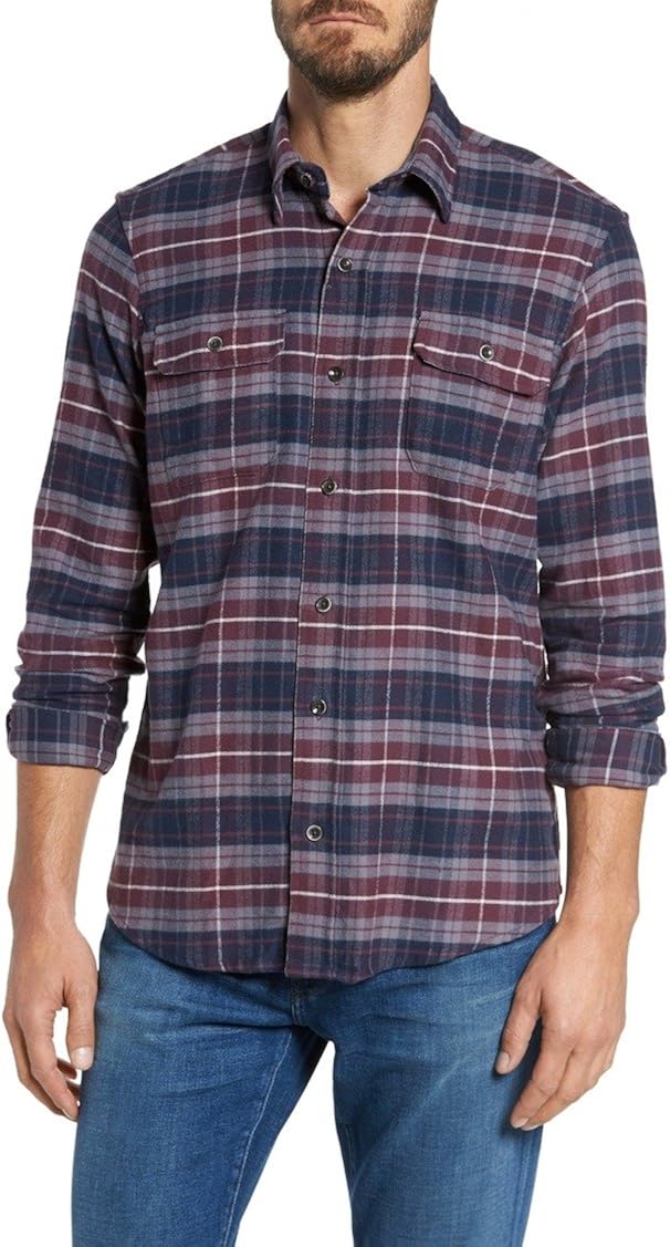 mens stretch flannel shirt