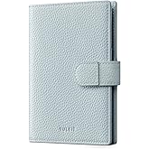 VULKIT Leather Passport Travel Wallet for 2 Passports Pocket Slim Double Passport Holder RFID Blocking with ID Window for Women or Men