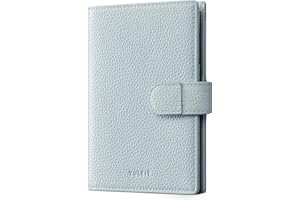 VULKIT Leather Passport Travel Wallet for 2 Passports Pocket Slim Double Passport Holder RFID Blocking with ID Window for Women or Men