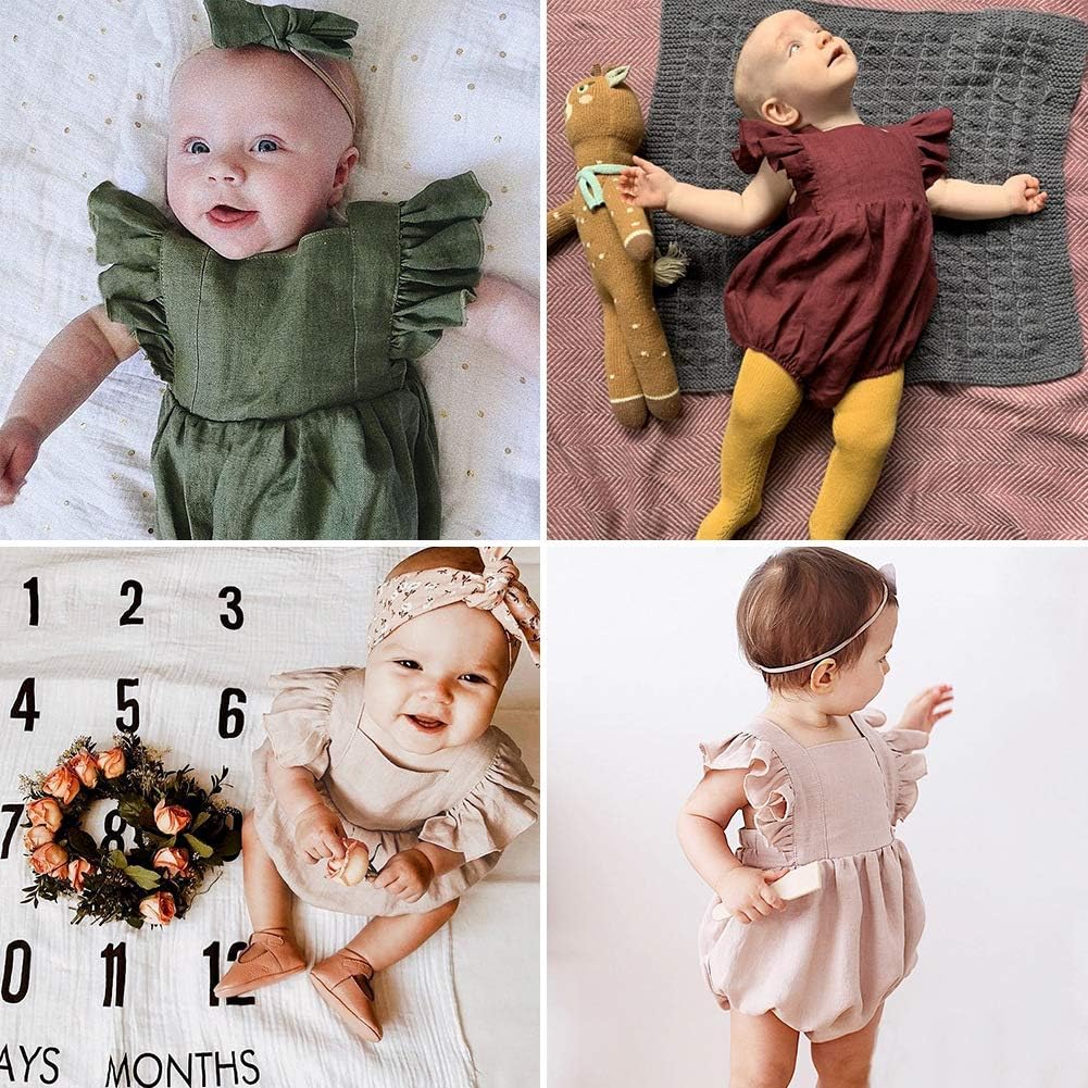 Simplee kids Baby Onesies Unisex Cotton Linen Handmade Romper Jumpsuit Solid Color Long Sleeve Jumpsuit: Clothing