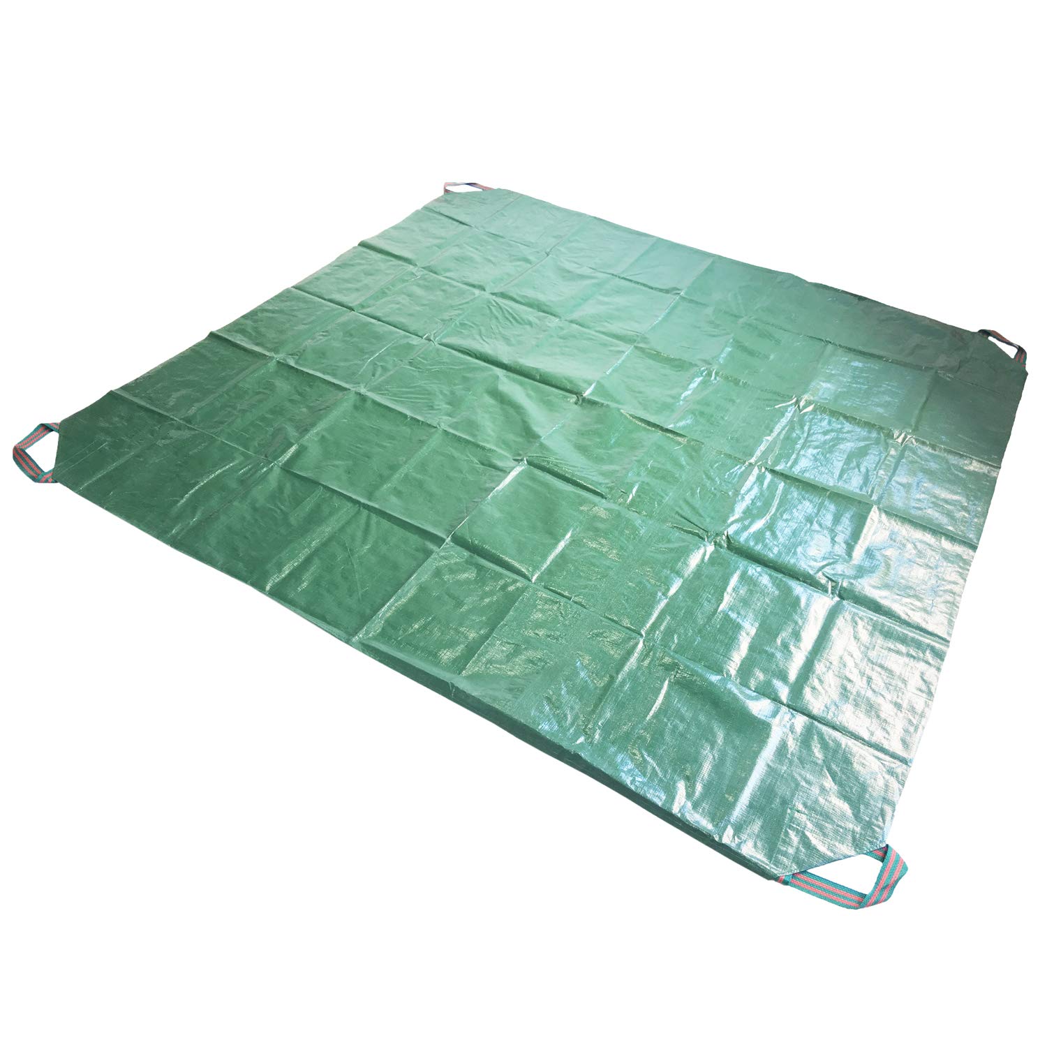 7x7 Ft Yard Garden Leaf Tarp W/ 4 Handles Waterproof Tarp for Sandbox Cover,Outdoor Tarpaulin,Lawn Debris,Landscape Pruning,Yard Leaf Hauler,Tent Footprint,Camping Tent Mat,Patio Table,Fire Pit Cover
