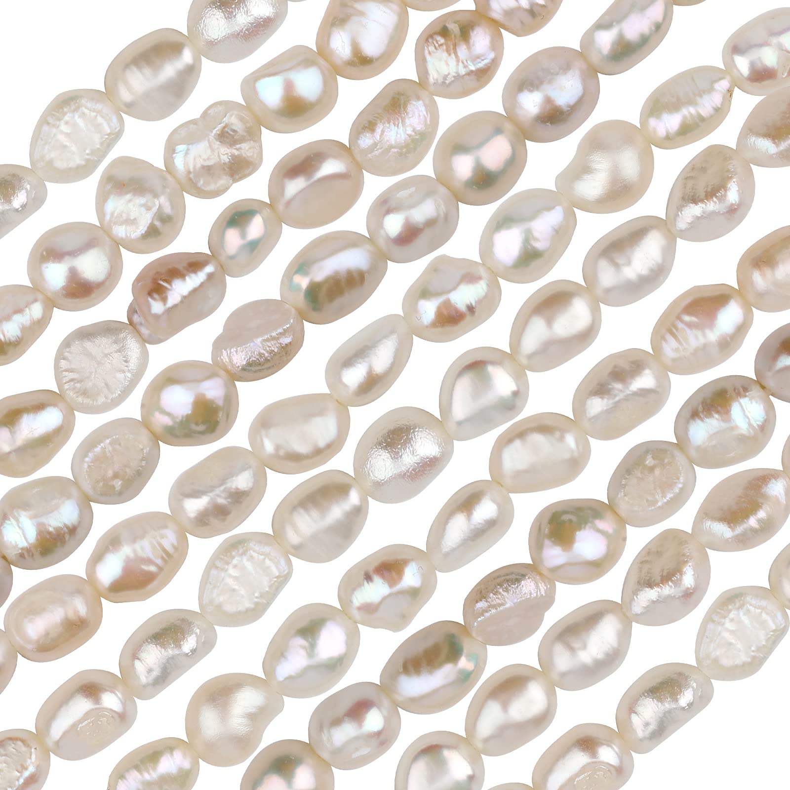 AIEX 2 Strings About 100 PCS 14.2-15.7inch Natural Pearls Beads, Artificial Freshwater Cultured Pearl Beads Bulk White Spacer Pearl Bead for DIY Craft Bracelet Earring Jewelry Making