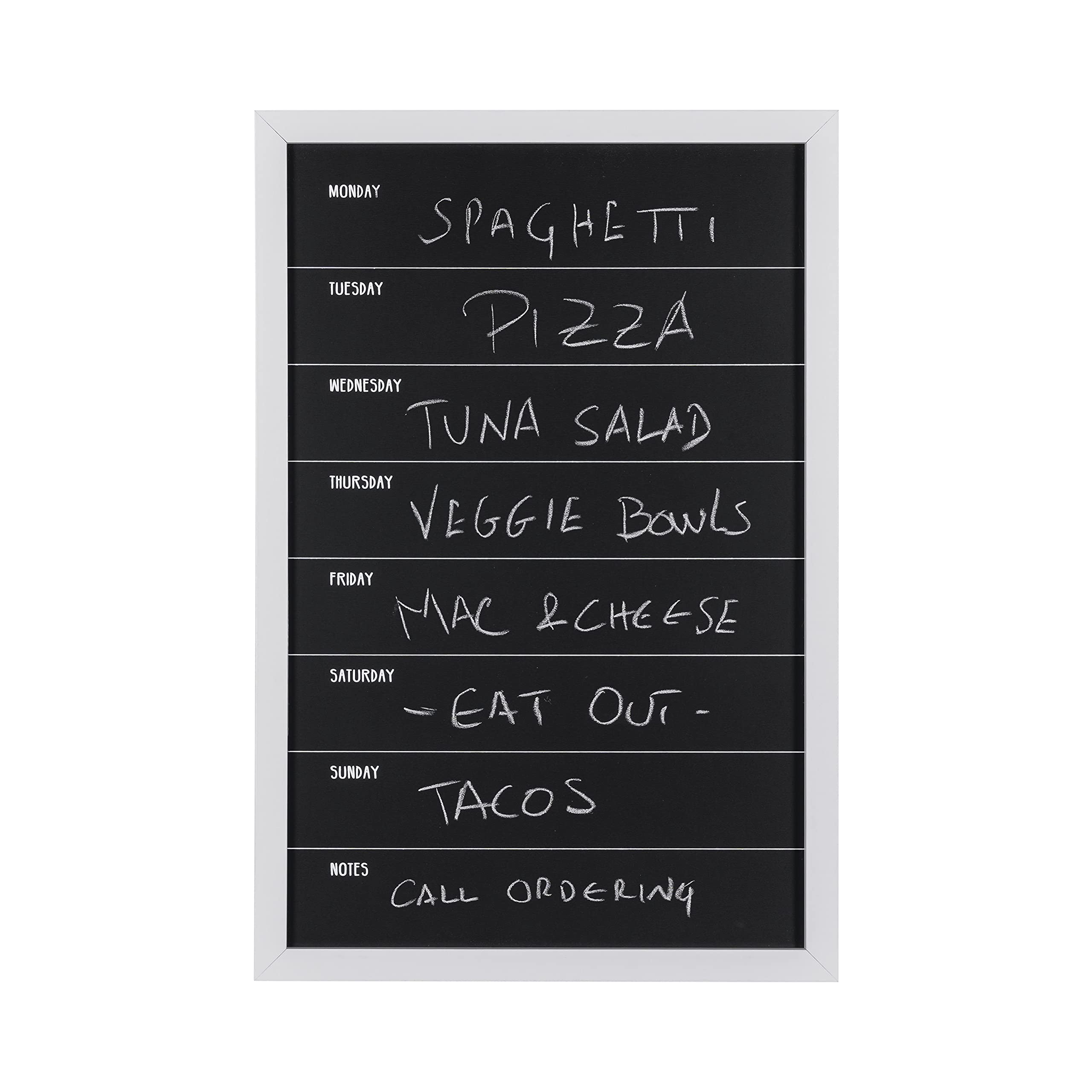 Bi-Office - Chalkboard Week Planner, 400 x 600 mm, White Frame