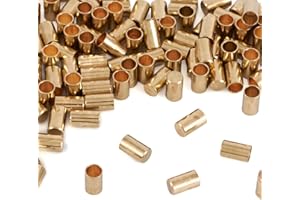 Craftdady 100pcs Brass Cord Ends 2mm Light Gold Column Tassel Cap Cord Link Buckle for Kumihimo Jewelry Making