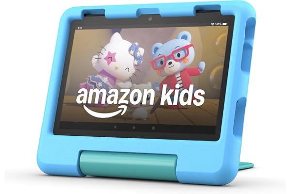Amazon Fire HD 8 Kids tablet (newest model), ages 3-7. With bright 8" HD screen. Includes ad-free and exclusive content, parental controls and 13-hr battery, 32GB, Blue
