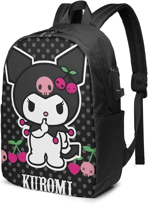 Anime Lovely Kuromi Casual Backpack School Bag Travel Daypack，Adjustable Shoulder Straps Amazon