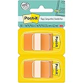Post-it Flags, 50/Dispenser, 2 Dispensers/Pack, 1 in Wide, Orange (680-OE2)