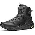 NORTIV 8 Men's Military Tactical Boot Lightweight Comfortable Boots for Work All Day Side Zipper Motorcycle Combat Hiking Boots 8 Inches Metrostrike