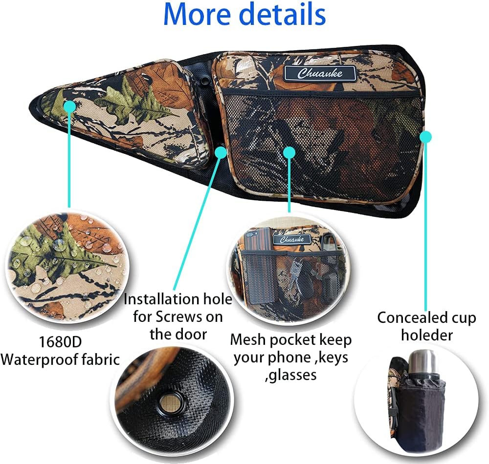 Chuanke RZR Side Door Bag Maple Leaf Camo Series UTV Front Door Storage Bag With Knee Protection Pad Suitable Polaris 2014-2019 RZR XP Turbo 1000 S900: Automotive