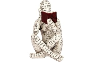 Dlfghos Pulp Reading Women Figurine Thinker Statue Decor Modern Figurines Abstract Aesthetic Sculpture for Home Decoration Living Room Office Bookshelf Shelf Table (A)