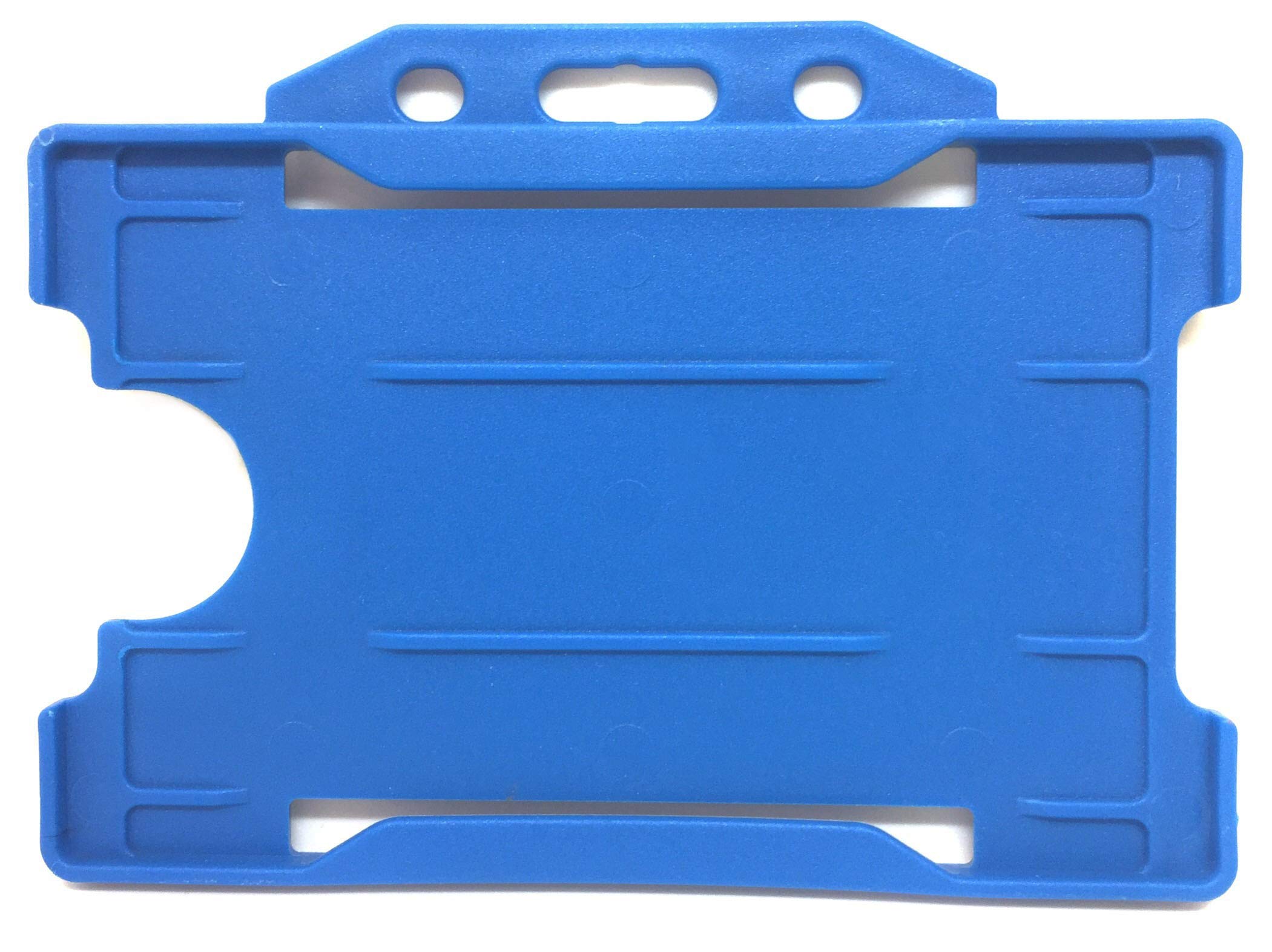 ALG ID Cards® Pack of 100 Single-Sided Rigid Open Faced ID Card Pass Badge Holders Horizontal/Landscape (CR80 54mm 86mm) (Light Blue) - Made in Britain — image 1