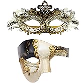 Coddsmz Couples Masquerade Mardi Gras Christmas Venetian Cosplay Costume Halloween Party Mask Set