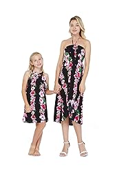 Matching Hawaiian Luau Mother Daughter Halter Dress