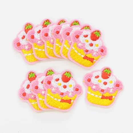 Amazon 手作り工房 My Mama アイロン 接着可 刺繍 ワッペン 10枚 セット カップケーキ ワッペン アップリケ 通販