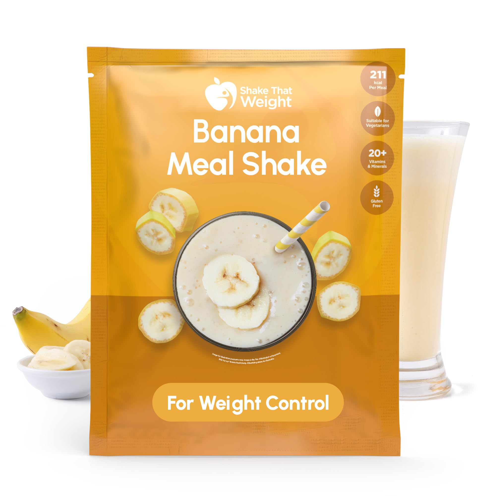 Shake That Weight 10x Diet Shakes - Banana - Meal Replacement Plan for Weight Loss - Very Low Calorie Diet - VLCD - High Protein, High Fibre, Gluten Free, Vegetarian