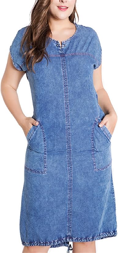 amazon plus size denim dresses