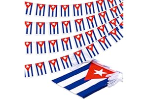 MVPRING Cuba String Flag Pennant Banner, Small Mini Cuban Flags Bunting Banner, National Country Decoration for School, Party, Sports Events, Patriotic Festival, 33 Feet 30 Flags