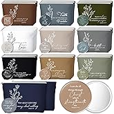 Reginary 30 Set Christian Valentines Gifts for Women Bulk Religious Canvas Makeup Bags Inspirational Bible Verse Compact Mirrors for Lady Mother Easter Church Favors(Neutral Colors,Aesthetic Style)