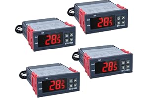 YWNYT 4Pcs Digital Temperature Controller, Temp Sensor Electric Thermostat Controller Thermostat Control Switch 2 Relay Output Cooling Heating 110-220V for Aquarium Terrarium Zoo Chicken Incubator