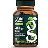 Gaia Herbs Ginkgo Leaf - Traditionally Used to Support Healthy Circulation & Brain Function* - Herbal Supplement - 60 Vegan Liquid Phyto-Caps (30 Servings)
