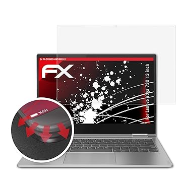 atFolix Schutzfolie passend für Lenovo Yoga 730 13 inch Folie, entspiegelnde und Flexible FX Displayschutzfolie (2X)