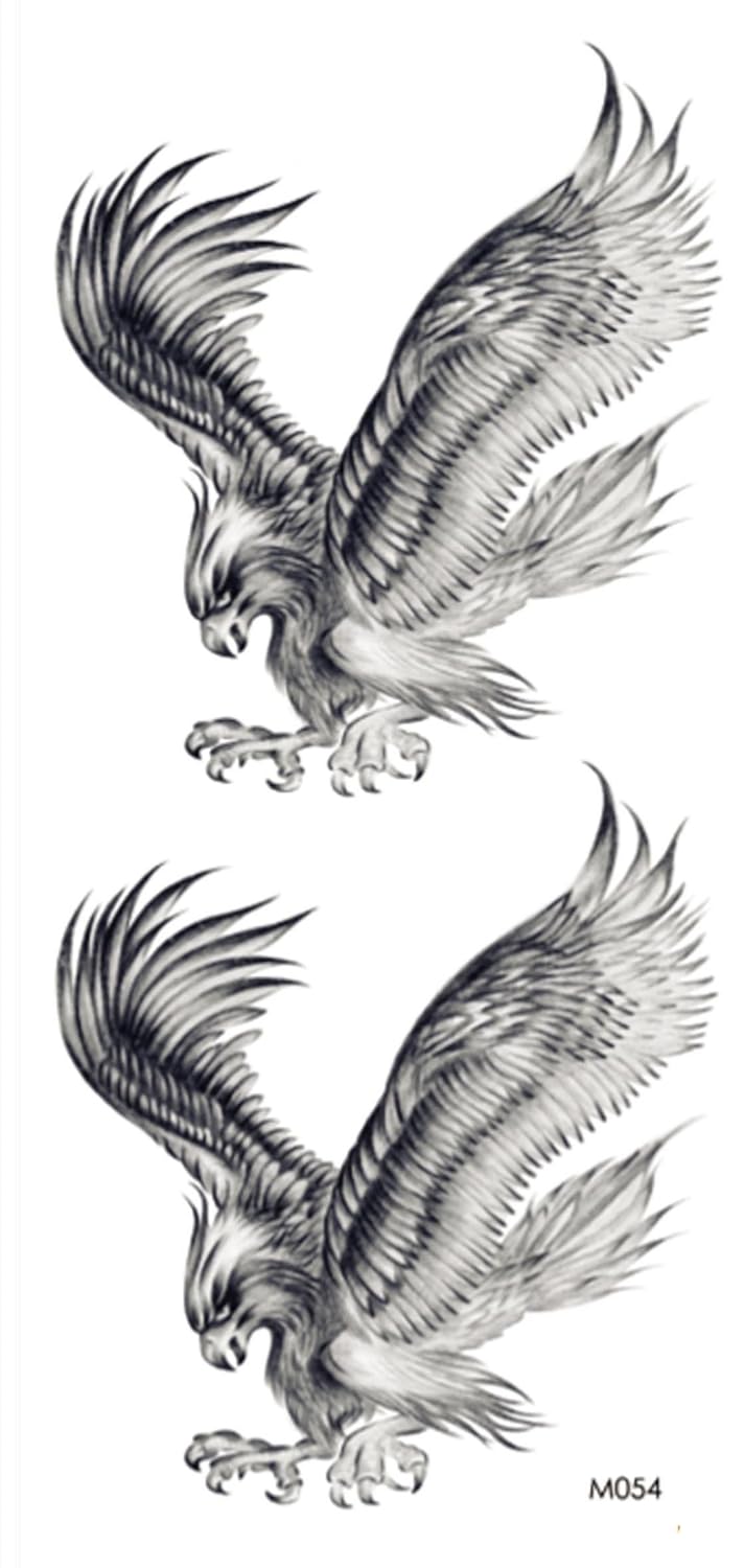 Amazoncom Halloween Black Eagle Hawk Temporary Tattoo