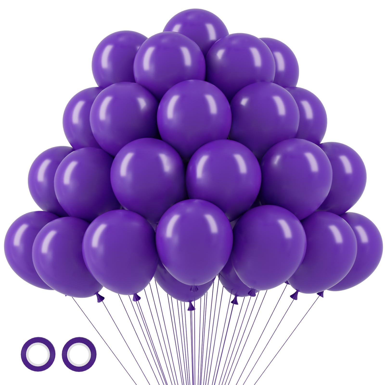 Photo 1 of Voircoloria 105pcs Dark Purple Balloons 12inch Party Latex Balloons for Birthday Baby Shower Halloween Wedding Valentine's Day Party Bachelorette Decorations