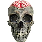 FLORENCE IISA Realistic Full Head Skull Mask with Movable Jaw for Halloween Cosplay, Creepy and Scary Latex Skull Head Mask