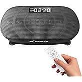 MERACH Vibration Plate Exercise Machine, Curved Vibration Plate for Lymphatic Drainage Weight Loss, Vibrating Plate with Real-Time Calorie Tracking on LED Display, Workout Equipment for Home Women Men