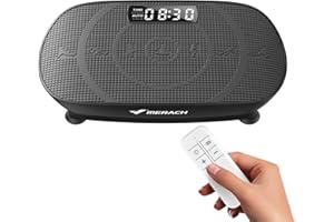 MERACH Vibration Plate Exercise Machine, Curved Vibration Plate for Lymphatic Drainage Weight Loss, Vibrating Plate with Real-Time Calorie Tracking on LED Display, Workout Equipment for Home Women Men