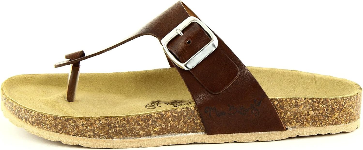 Amazon.com | Miss Butterfly Flip Flops Brown Size: 8.5 UK | Sandals
