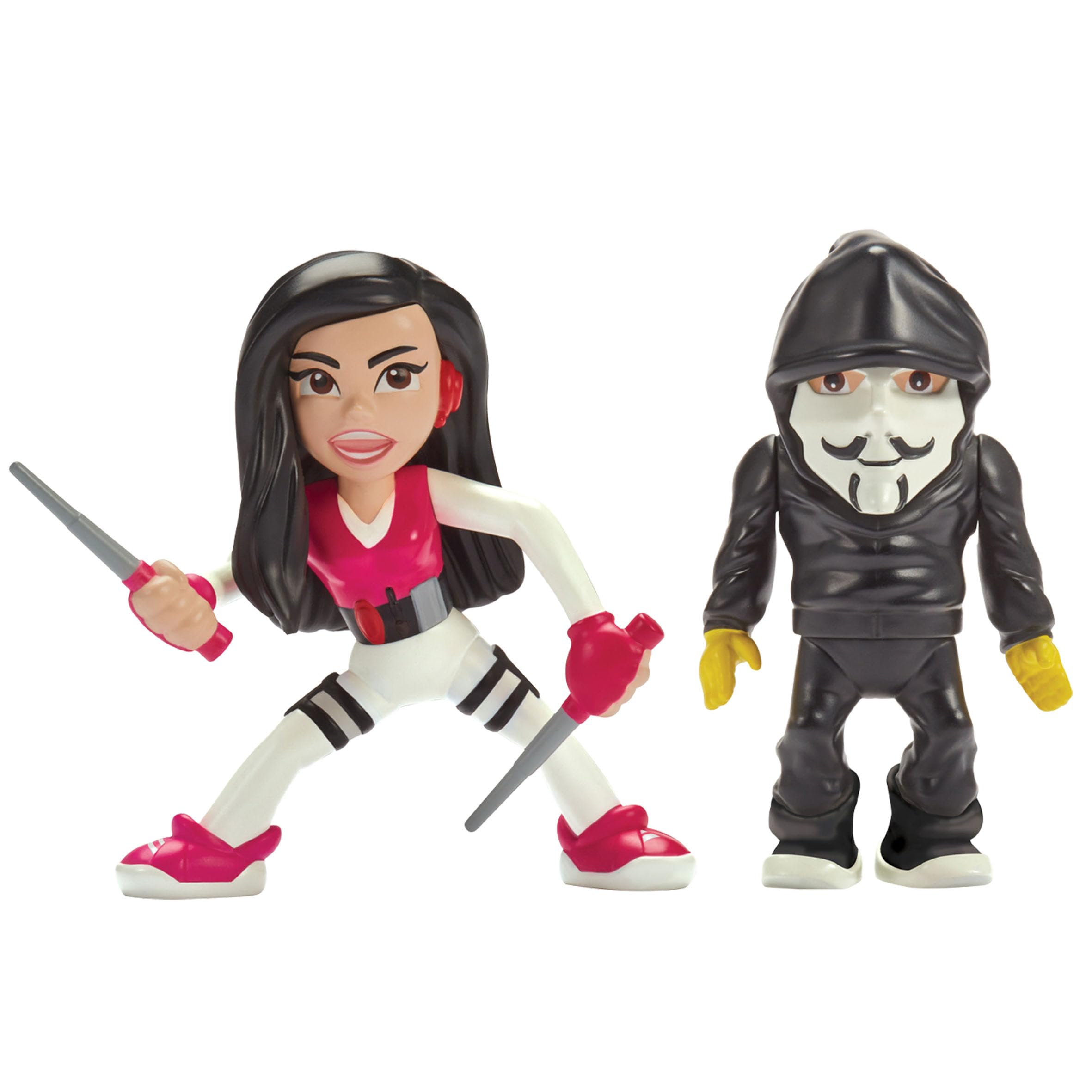 Spy Ninjas 3-INCH 2 FIGURE PACK. VY QWAINT AND PZ FUNF FIGURE SECRET NETWORK. SPY MISSION TOYS. HELP DEFEAT PROJECT ZORGO, Red, Blue