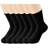 WindBreath Women's Crew Socks Cotton Casual Athletic Ankle Socks 6 Pairs