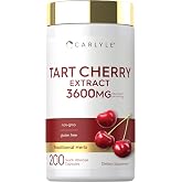 Carlyle Tart Cherry Extract Capsules | 200 Count | Non-GMO and Gluten Free Formula | Traditional Herb Supplement