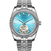 BUREI Men's Classic Luxury Watch Stainless Steel Waterproof Machine Watch Fashion Double Watches Date Sapphire Crystal