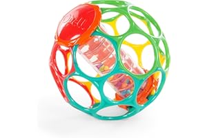 Bright Starts Oball Rollin' Rainstick Rattle Easy-Grasp Toy, Ages 3 Months +