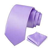 PenSee Light Purple Men's Lavender Tie Set Solid