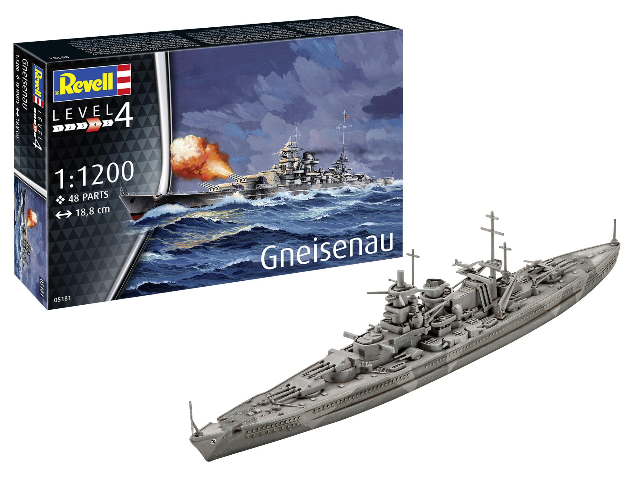 Revell 05181 Battleship Gneisenau 1:1200 Scale Unbuilt/Unpainted Plastic Model Kit