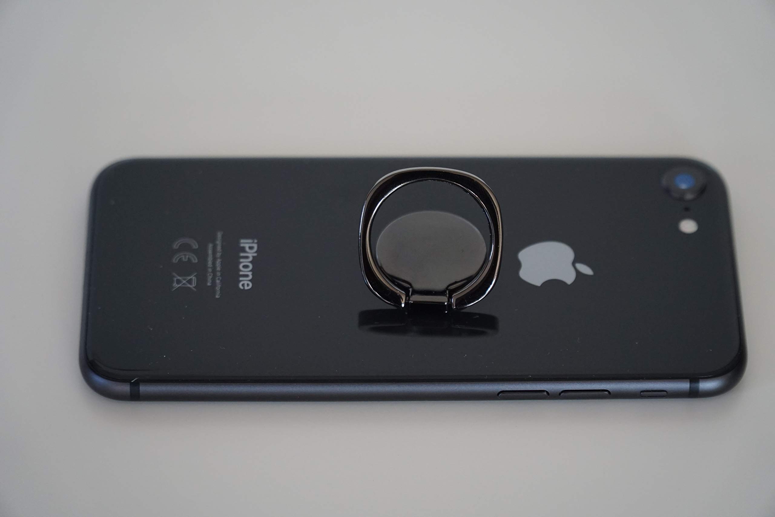 DoJuScho Smartphone Ring 360° drehbahre Fingerhalterung Smartphone Ständer Halter Ringhalterung Auto Selbstklebend für Optimale Einhandbedienung Selfi Handyhalterung (Schwarz)