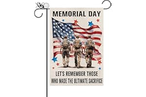 GPGHE Memorial Day Garden Flag Stars and Stripes American Patriotic Vertical Double Sided Yard Outdoor Decor 12.5x18 Inch