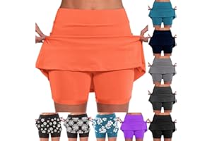 GENERIC Skorts for Women with Pockets - Lightweight Skirt Athletic Inner Shorts for Running Tennis Golf Workout Sports