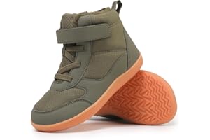 CERYTHRINA Kids Barefoot Snow Boots for Winter: Minimalist Zero Drop - Wide Toe Box Hiking Boots for Toddler/Boys/Girls