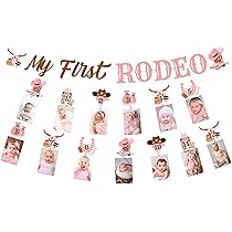 "My First Rodeo" Banner - Brown Western Cowboy 1st Birthday Bunting Garland Decor - View #3