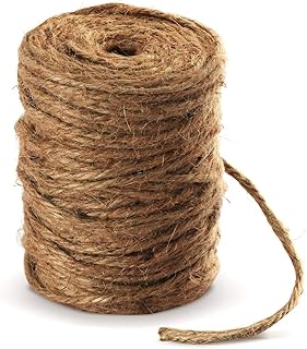 ABSOFINE 100M Garten Kordel 4 mm JuteSchnur Natürliche Jute Bastelschnur für Haushalt Garten DIY Kunsthandwerk Dekoration