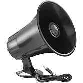 Pyle All-Weather Mono Trumpet Horn Speaker - 5" Portable PA Speaker with 8 Ohms Impedance and 25 Watts Peak Power - 180 Degree Swiveling Adjustable Bracket for Easy Maneuverability