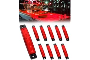 Shangyuan Marine Boat Lights, Utility Led Interior Lights for Boat Deck Courtesy Transom Cockpit Light, 12v Waterproof Marine Lighs for Yacht Fishing Pontoon Boat Sailboat Kayak Bass Boat, Red, 10PCS