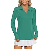 LOMON Women Long Sleeve Shirts Sun Protection 1/4 Zip Summer Quick Dry Hiking Shirts Quarter Zip Pullover for Women