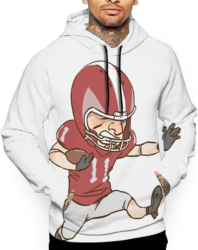 FootballPlayer Hoodies For Men,Fashion Men'S Long Sleeve Hoodie