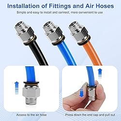 CNAODUN 10 Pcs Push-to-Connect Fittings 3/8 Inch